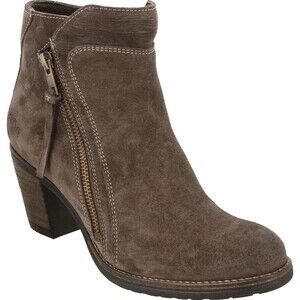 TAOS Women’s Dillie Ankle Boots Genuine Suede Size 42/ 11 Taupe Block Heel